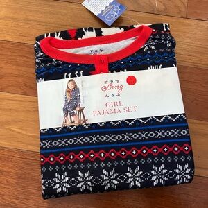 NWT Lanz Size 6 Girl Pajama Set - Red and Blue